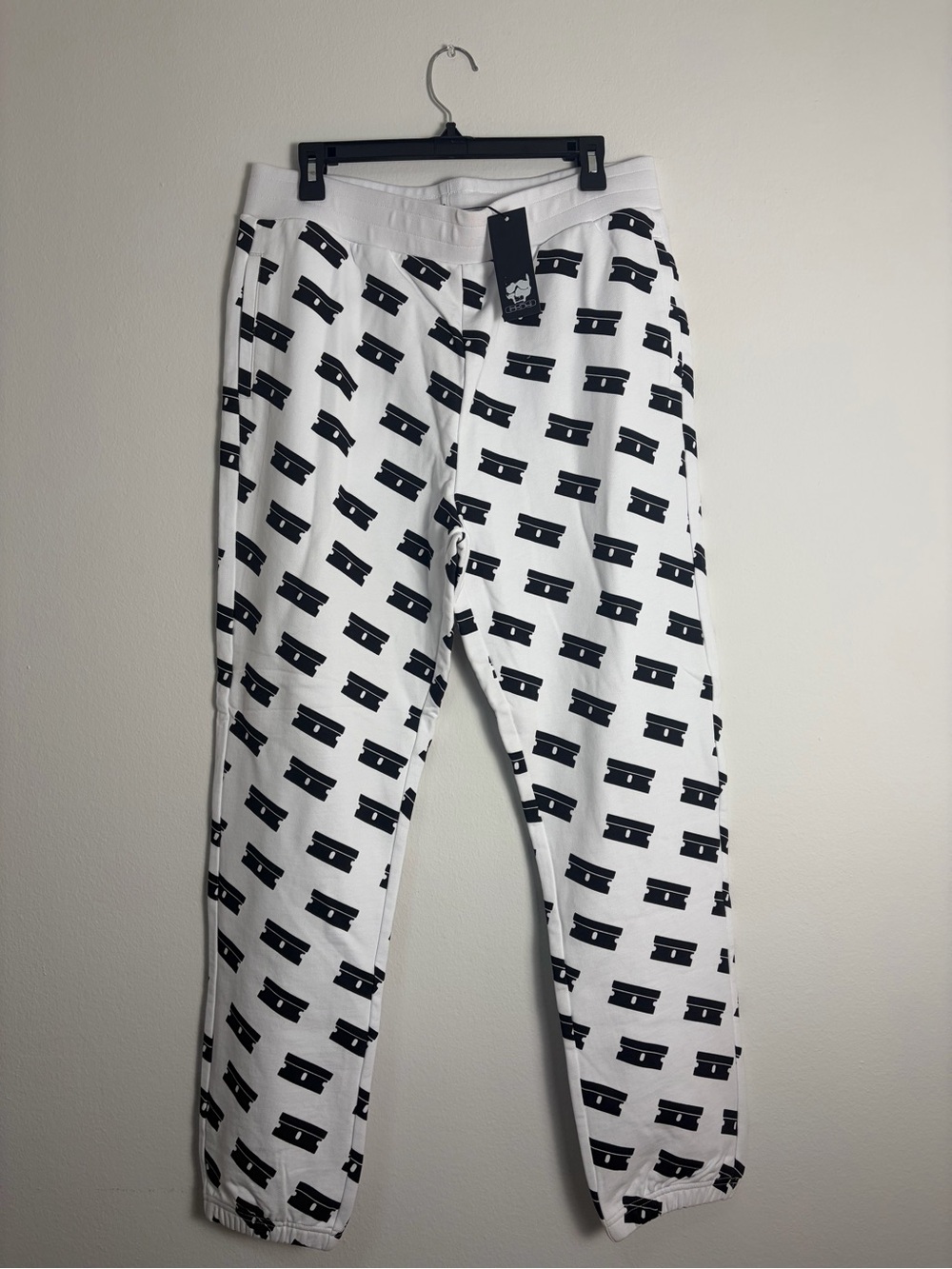 G59 Razor Blade Sweat Shorts Men’s Large White Black Graphic Rare Streetwear